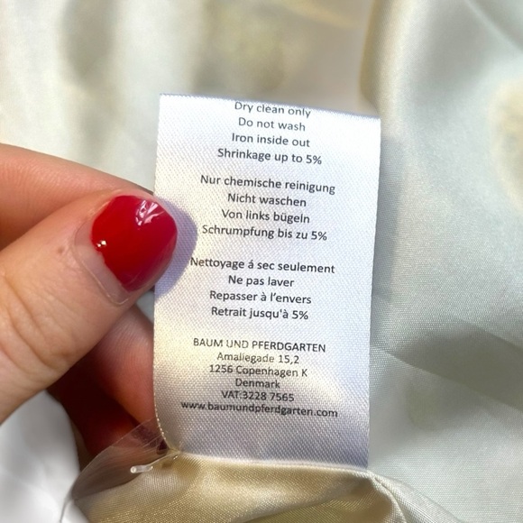 BAUM UND PFERDGARTEN Plaid Vest Jacket Button Up Front Pockets Med Blue White - Picture 10 of 10